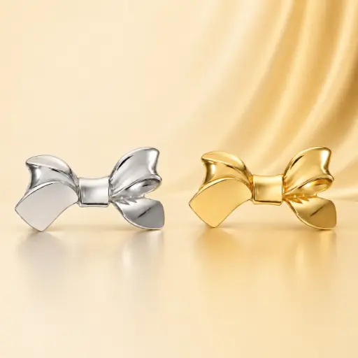 [EE25-2297] Pinche Metálico Lazo Elegante