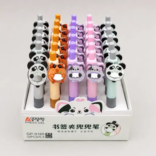 [EE26-1860] Lápiz Gel Kawaii con Clip de Animalitos