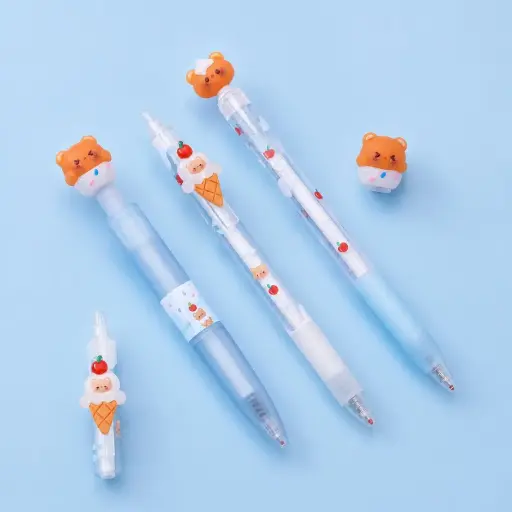 [EE26-732] Set de 3 Lápices Osito Helado Kawaii