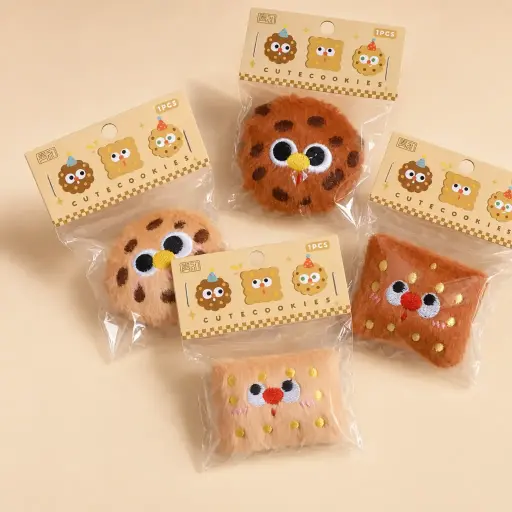 [EE26-735] Broche de Peluche con Forma de Galleta 