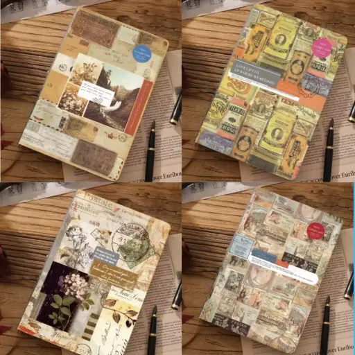[EE26-1712] Libreta Retro Vintage Estampillas