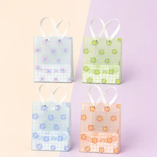 [EE26-2173] Bolsa de Regalo Pequeña Transparente Flores
