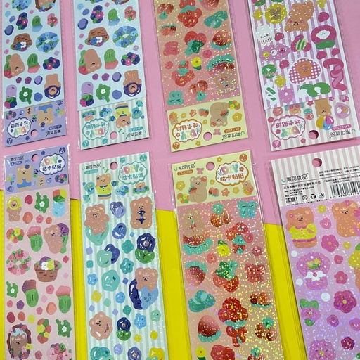 [EE23-6755] 2 Laminas de Stickers DIY 61 adorables 4 modelos