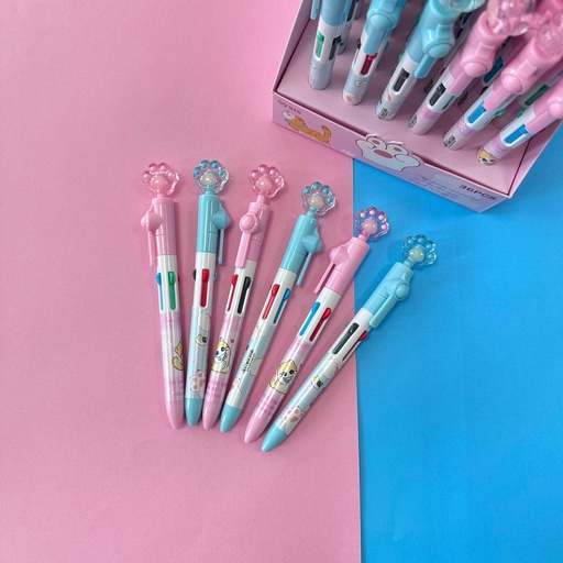 [EE24-1507] Lápiz de 4 Colores Patita de Gato Kawaii