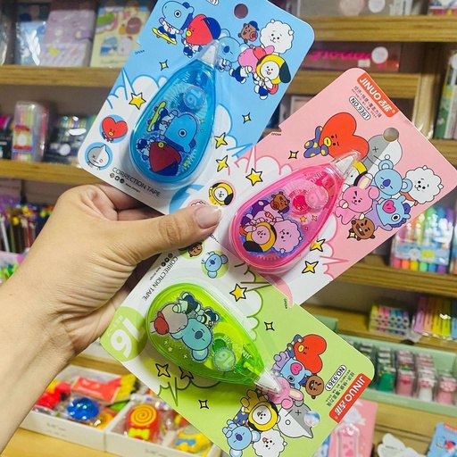 [T0705-214] Corrector de cinta BT21 3 diseños 16 mts