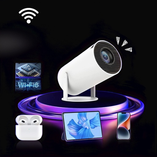 [CAR24-210] Mini Proyector HY 300 4k Blanco Wifi Bluetooth
