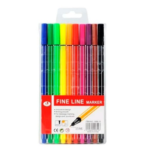 [EE22-1190] Set Tiralíneas de punta fina 0,4 mm 10 colores