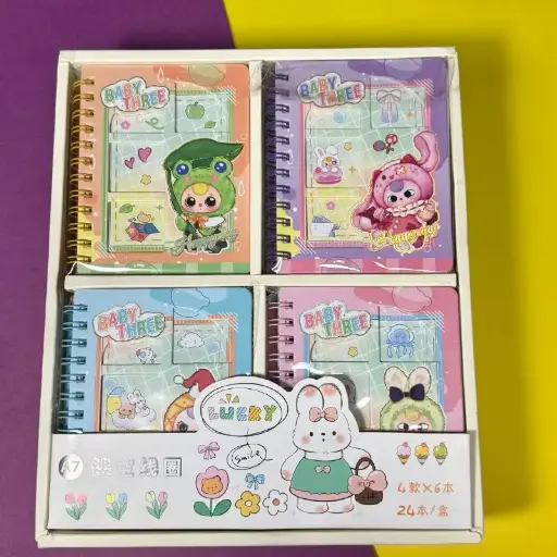 [EE25-643] Mini Libreta Argollada Baby Three con Diseños