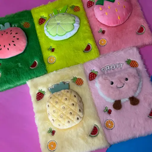 [EE25-560] Libreta Peluda con Frutitas Kawaii 3D