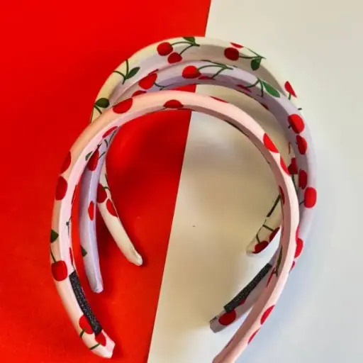 [EE25-1003] Diadema Diseño Cereza 3 Colores Surtidos