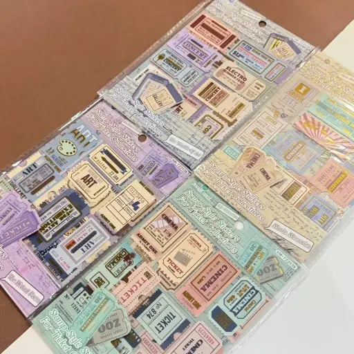 [EE25-1745] Stickers Ticket Vintage