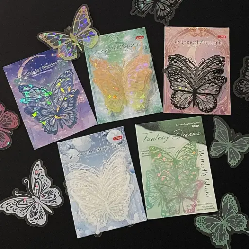 [EE25-1607] Mini Stickers Mariposas Transparentes