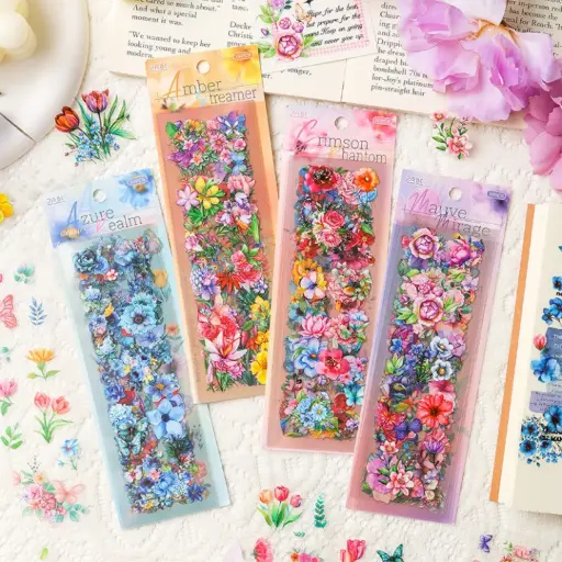 [EE25-1649] Tira de Stickers de Flores 10 pcs