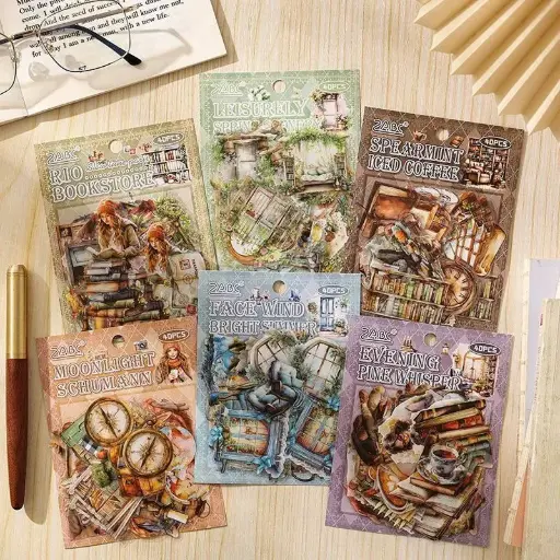 [EE25-1693] Set de stickers de objetos vintage