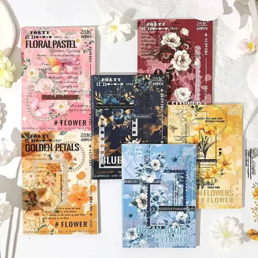 [EE25-1698] Stickers de Hojas Medianas de Flores