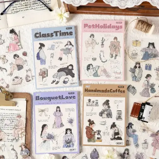 [EE25-1701] Libreta de Stickers Niña Coquette