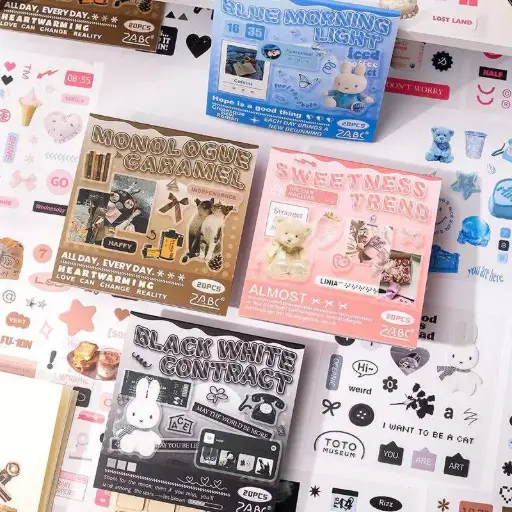 [EE25-1704] Mini Libreta de Stickers Vintage 20 Pegatinas