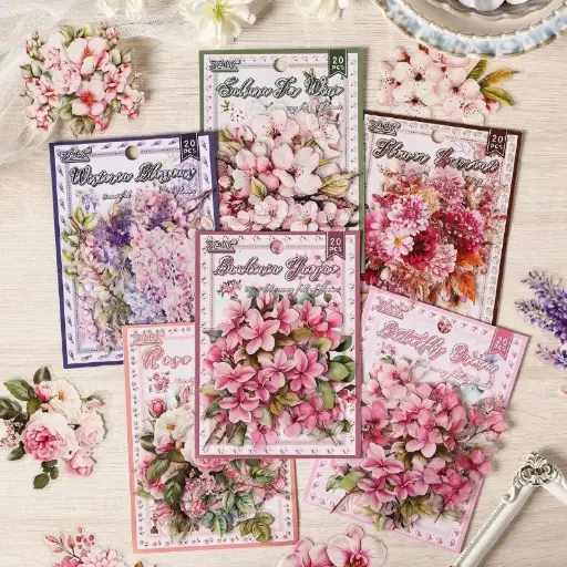 [EE25-1718] Stickers Flowers Vintage