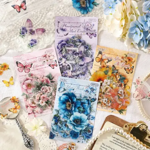 [EE25-1721] Stickers Flores y Mariposas Colores Nude