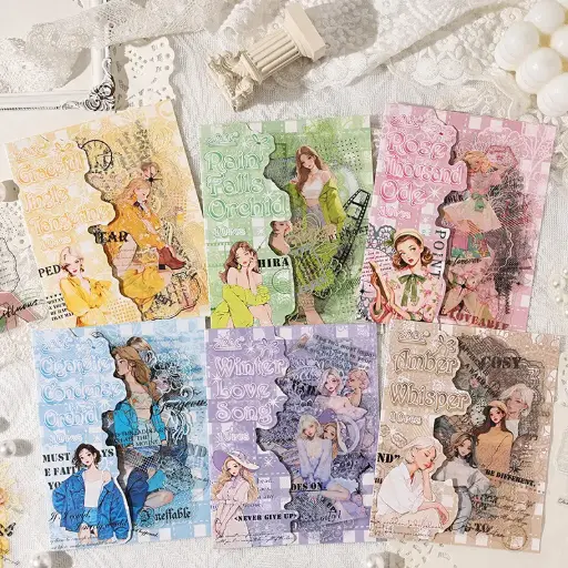[EE25-1727] Stickers Mujer Moderna y Vintage