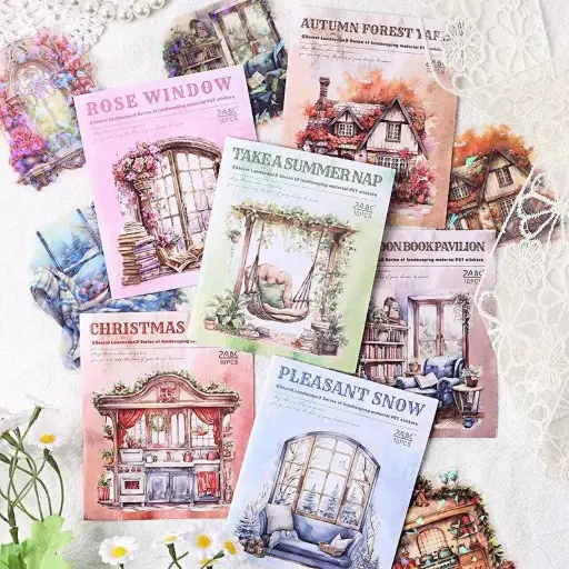 [EE25-1734] Stickers Ventana Decorativa Vintage