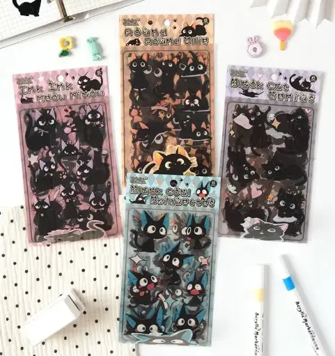 [EE25-1743] Stickers Gatitos Negros