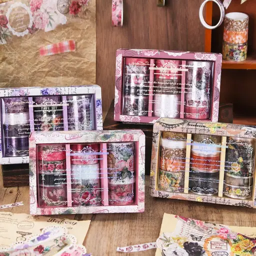 [EE25-1830] Washi tape Flores vintage