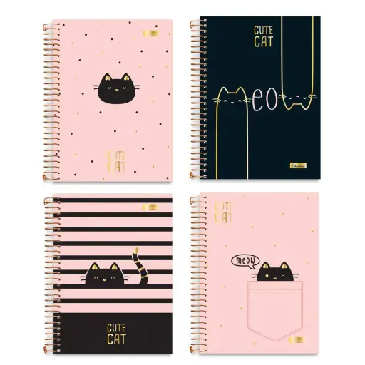 [EE25-1823] Libreta gatito pink black