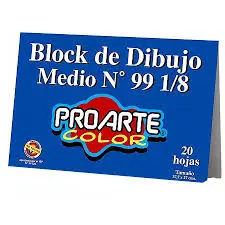 [13001-k] Block ProArte Medio Nº99 1/8 20H. 140Gr 37,7x27cm