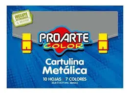 [13383-3] Est. Cartulina Metalica 10Hj 7col 23.8x31.9