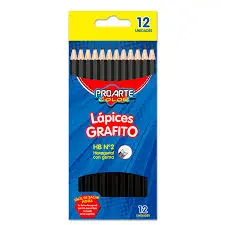 [13188-1] LAPIZ GRAFITO HEXAG.No12 c/12uni C/GOMA PROARTE