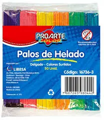 [16736-3] PALOSdeHELADOS PROARTE COLOR DELGADO B/50uni
