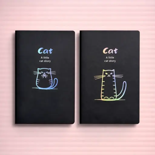 [EE25-1511] Libreta negra cat holografico