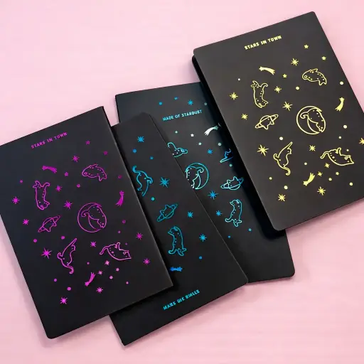 [EE25-1512] Libreta negra grande gatuna