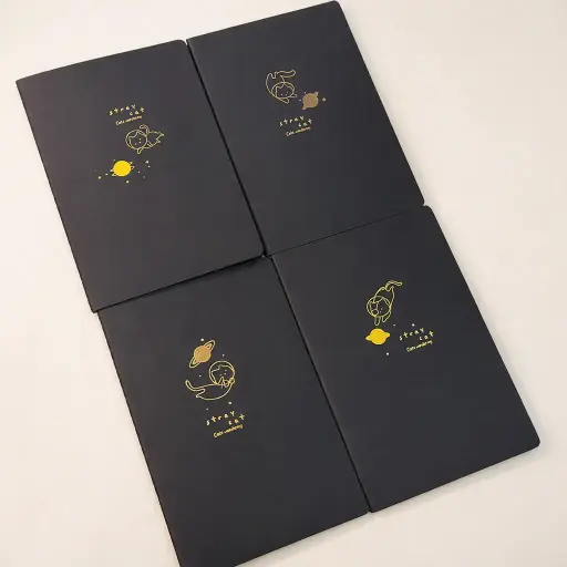 [EE25-1513] Libreta negra gato espacial