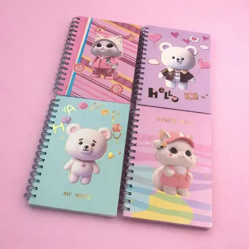 [EE25-1621] Libreta con Línea Kawaii Osito y Gatito