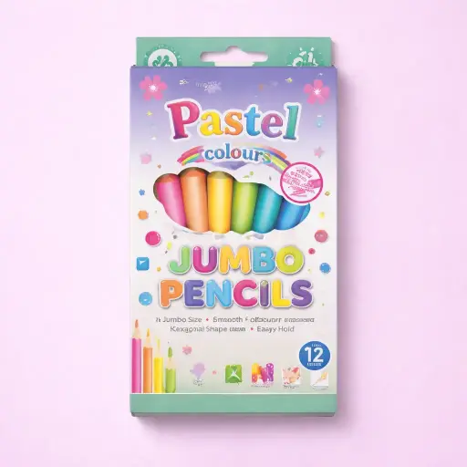 [EE25-1792] Lápices de Colores Pastel Jumbo Set 12 Piezas
