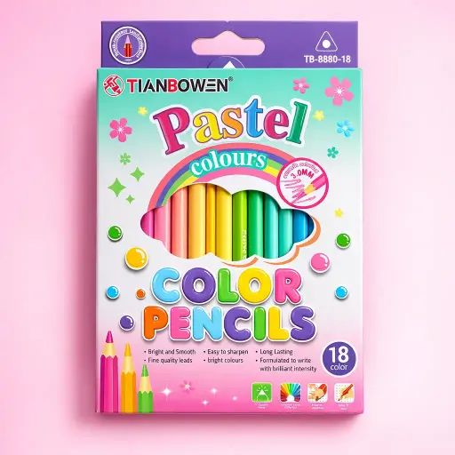 [EE25-1795] Lápices de Madera Color Pastel Set 18 Piezas